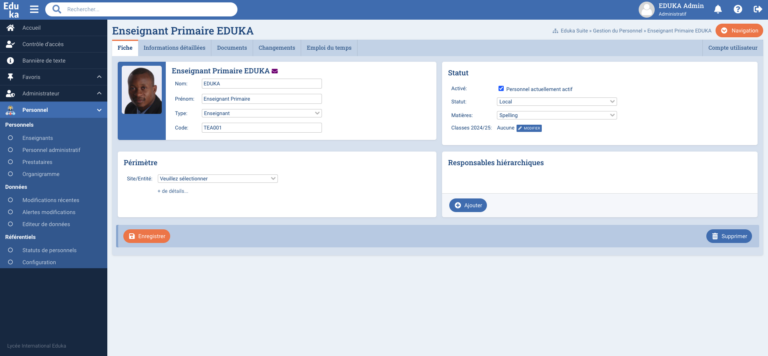 Module Gestion du Personnel