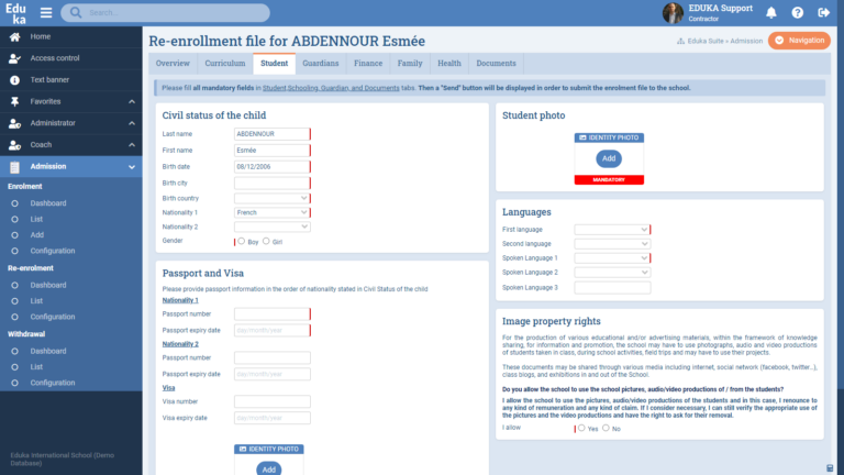 Admissions Module