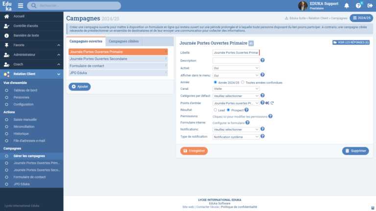 Module Relation Client (CRM)
