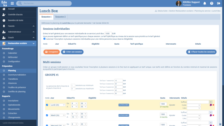 Module Restauration Scolaire