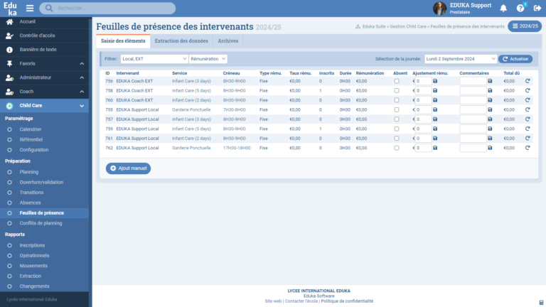 Module Garde d’Enfants Après l’École