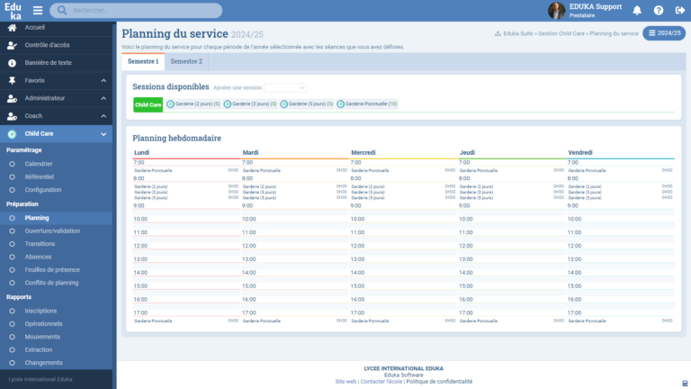 Module Garde d’Enfants Après l’École