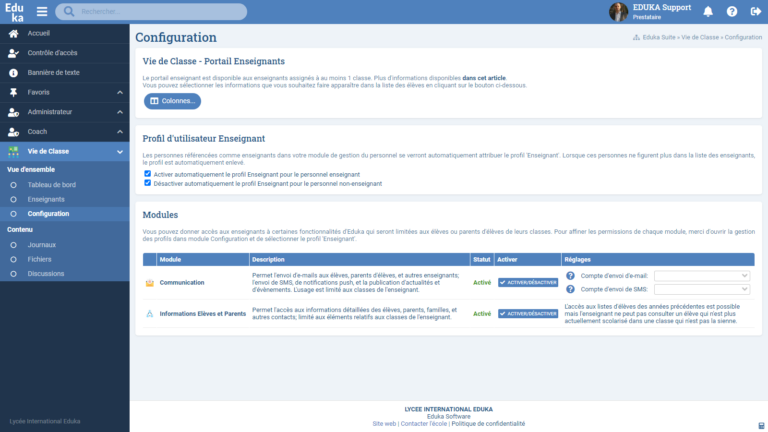 Module Vie de Classe