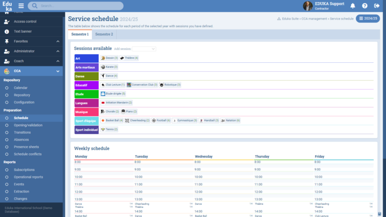 Extra-curricular activities module (ECA)