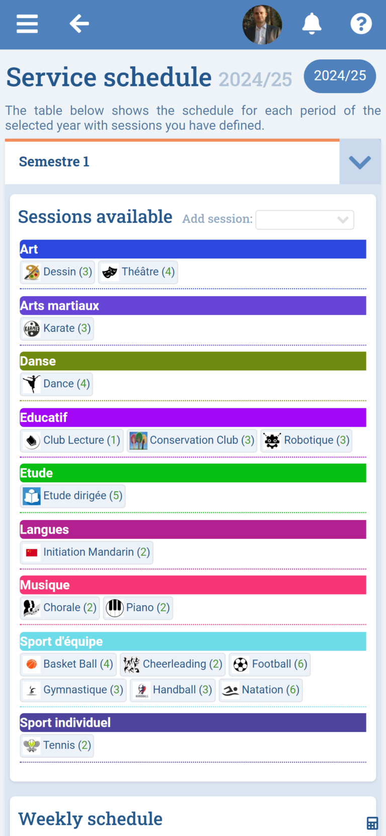 Extra-curricular activities module (ECA)