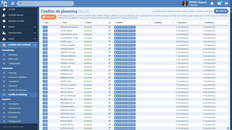 Module Activités Extra-Scolaires (AES)