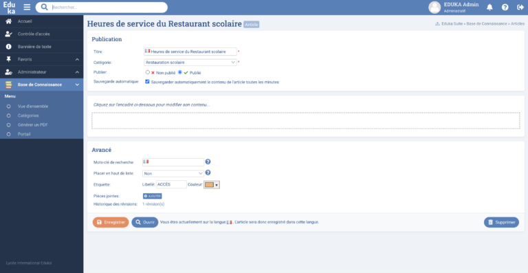 Module Base de connaissances
