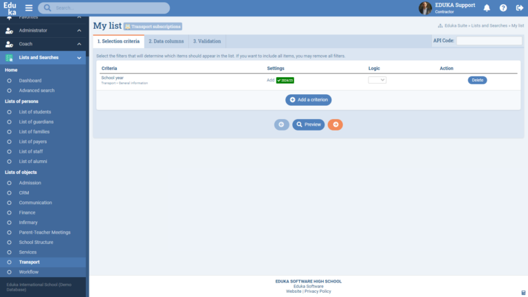 Lists and Searches Module