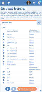 Lists and Searches Module