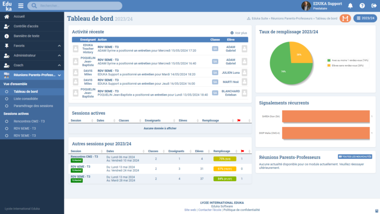 Module Réunions Parents-Professeurs