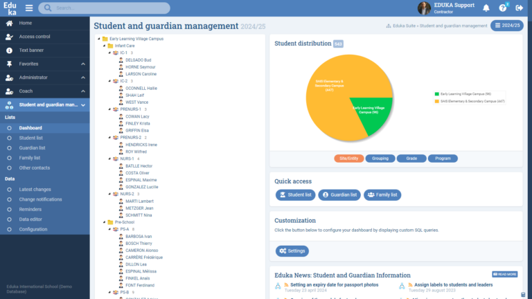 Student and Parent Management Module