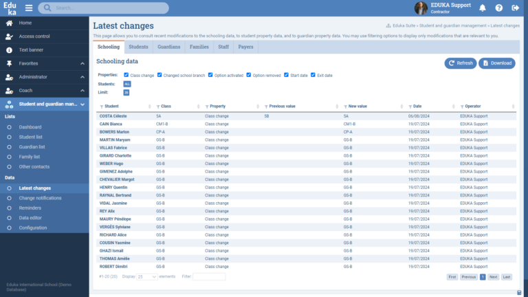 Student and Parent Management Module