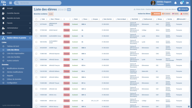 Module Informations Élèves et Parents