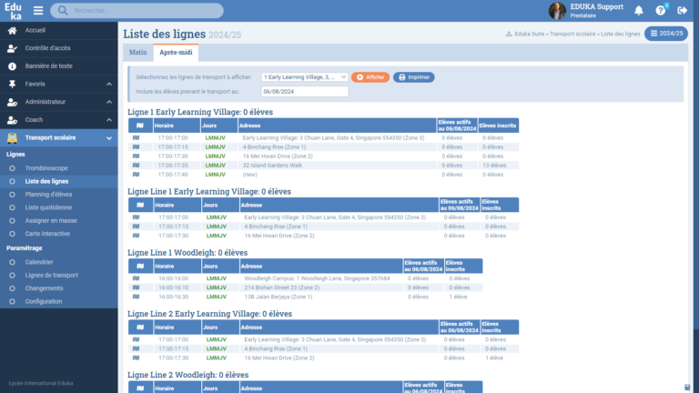 Module Transport Scolaire