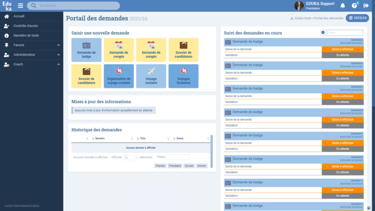 Module Gestion des demandes