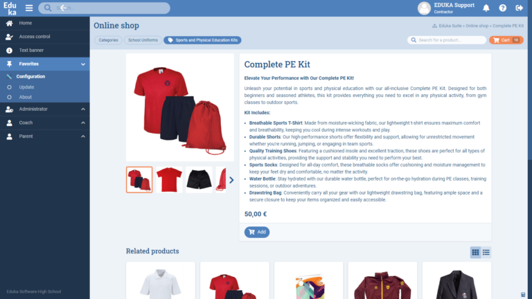 Online Shop module