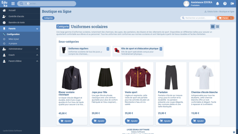 Module Boutique en ligne