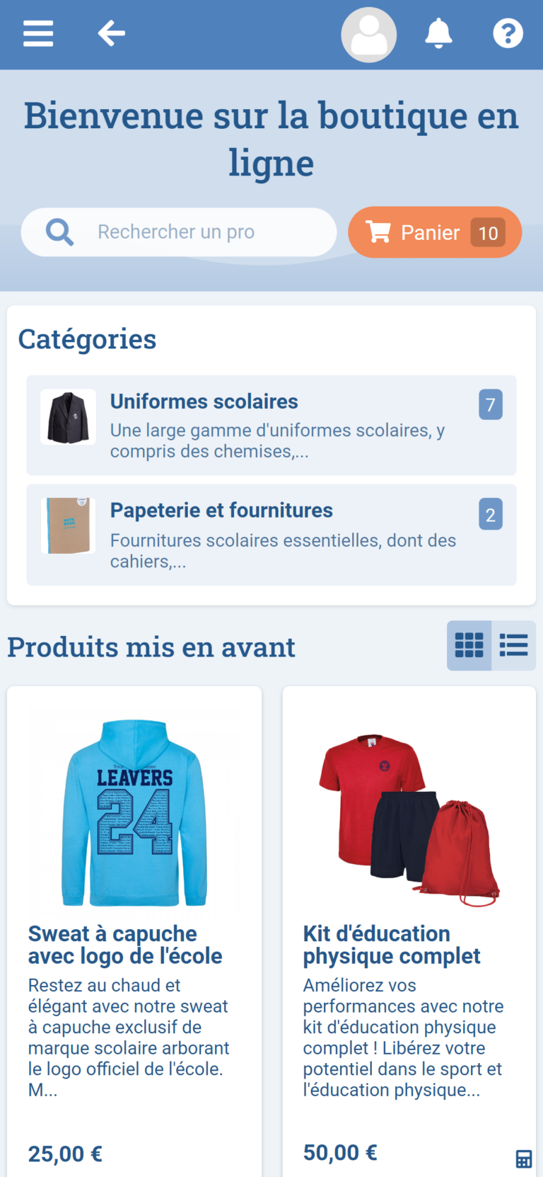 Module Boutique en ligne