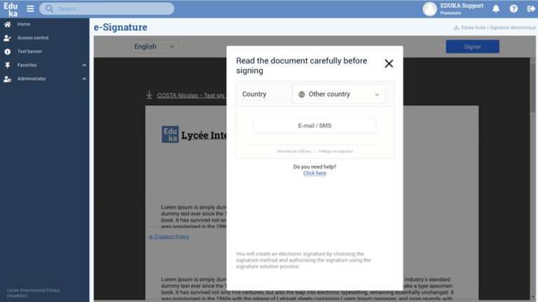 e-Signature – Sign documents with Eduka