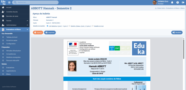 Module Evaluations et Bilans